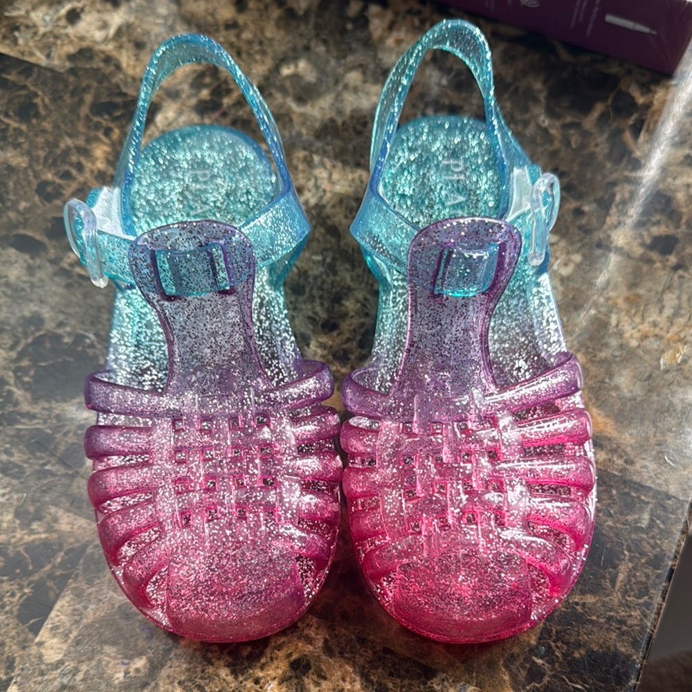 NWOT Glittery Pink and Blue Kids Sandals